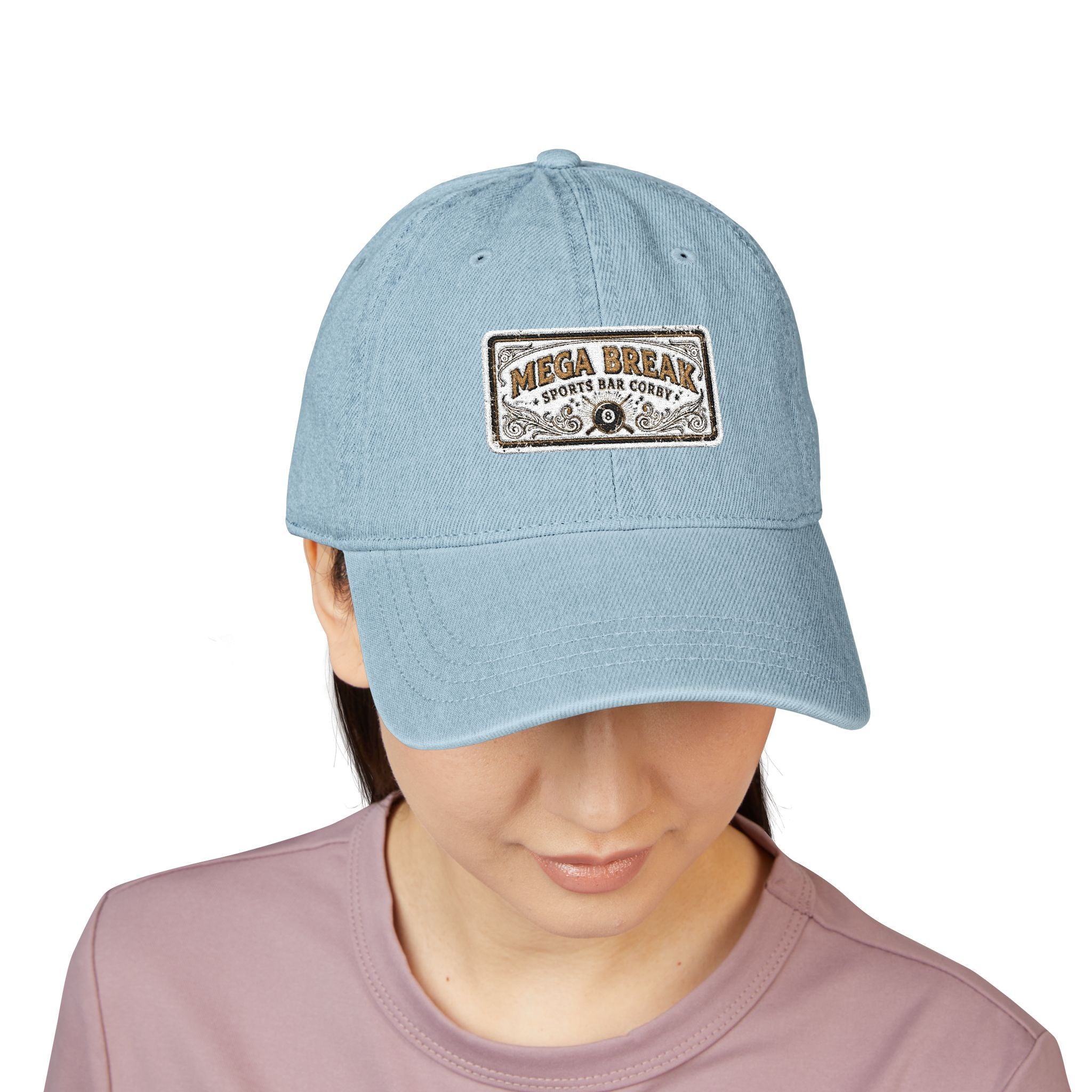 Vintage Patch Denim Hat — 'Mucho Break' Embroidered Baseball Cap