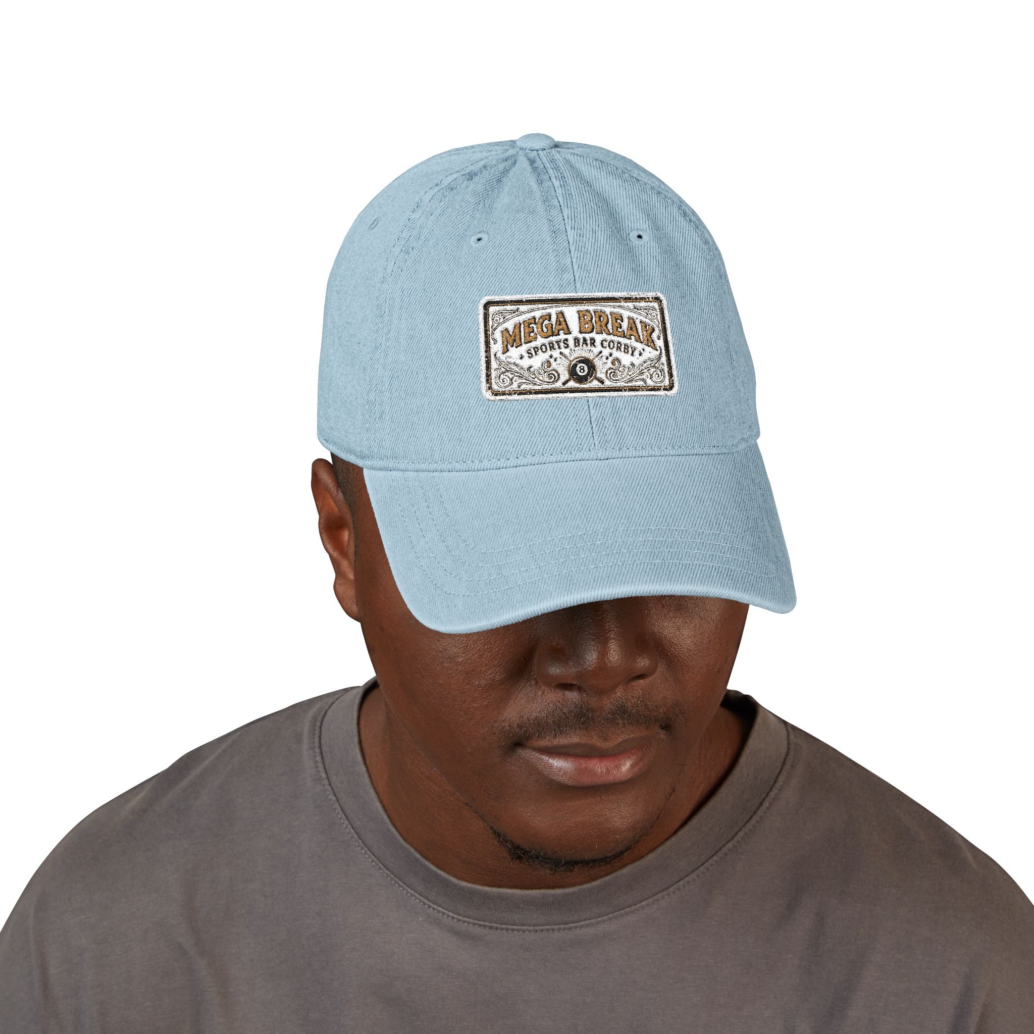 Vintage Patch Denim Hat — 'Mucho Break' Embroidered Baseball Cap