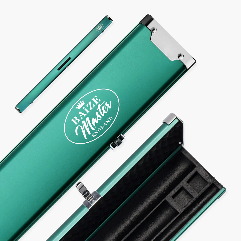 Baize Master Prestige 1 Piece 3 Slot Luxury Metal Cue Case - Holds 2 x 1 Piece Cues