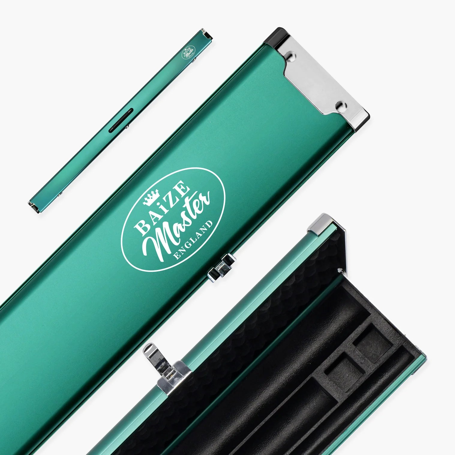 Baize Master Prestige 1 Piece 3 Slot Luxury Metal Cue Case - Holds 2 x 1 Piece Cues