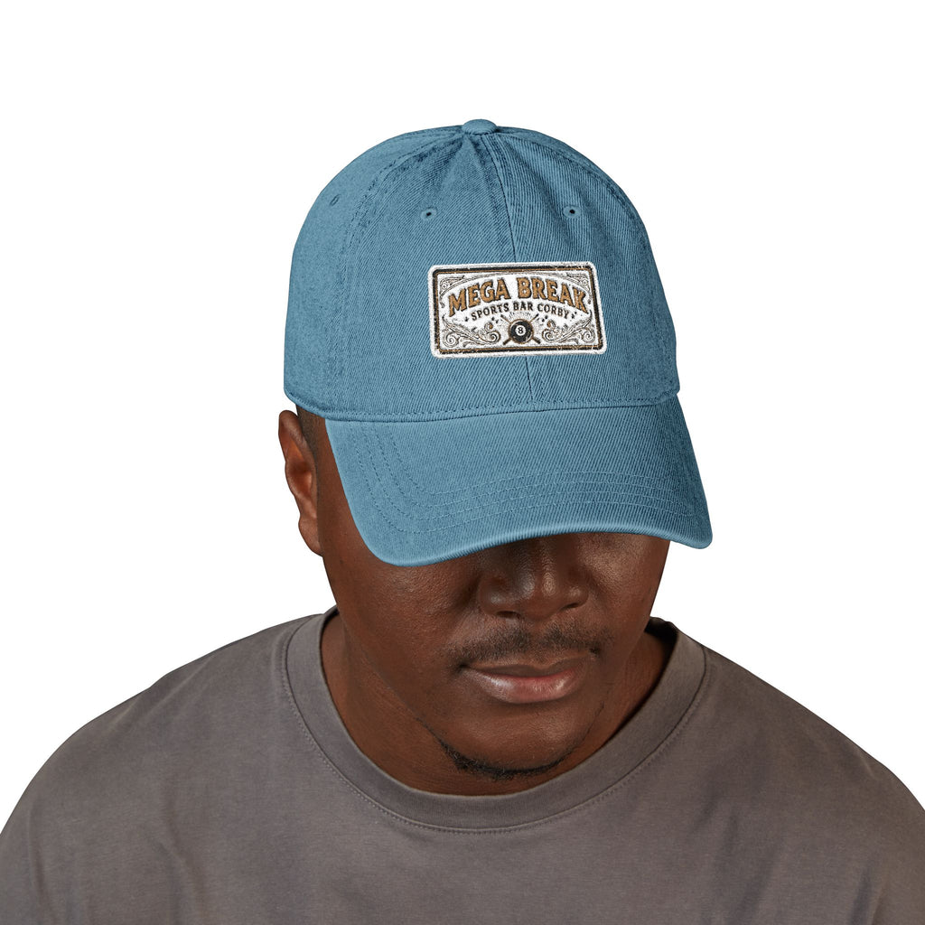 Vintage Patch Denim Hat — 'Mucho Break' Embroidered Baseball Cap