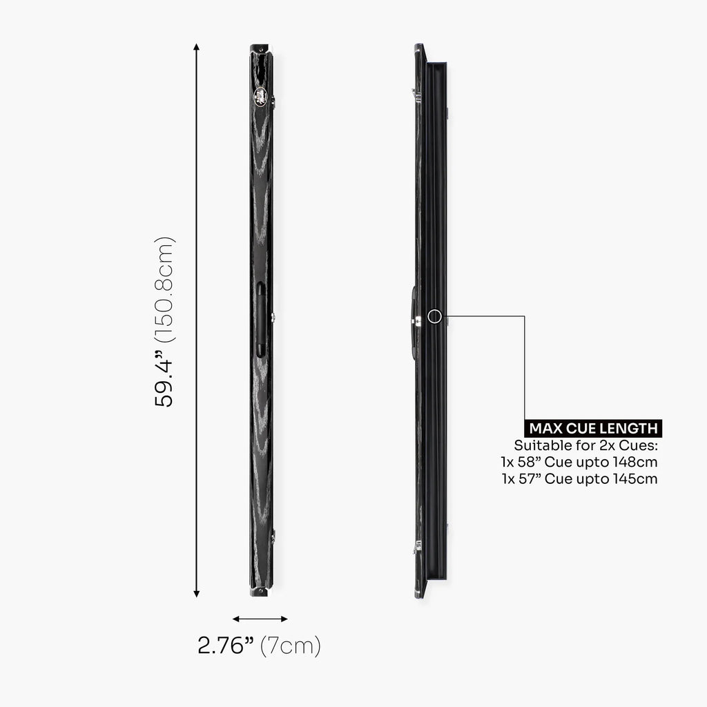 Baize Master Woodgrain Pro Aluminium One Piece Cue Case Metal Ends - Holds 2 Cues