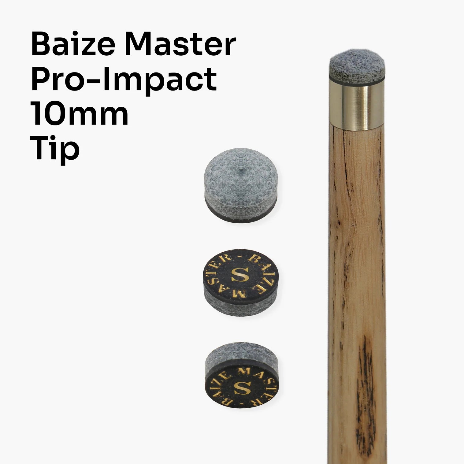 Baize Master PRO-IMPACT Professional 10mm Leather Backed Pressed Tips - Fitters Pack of 25