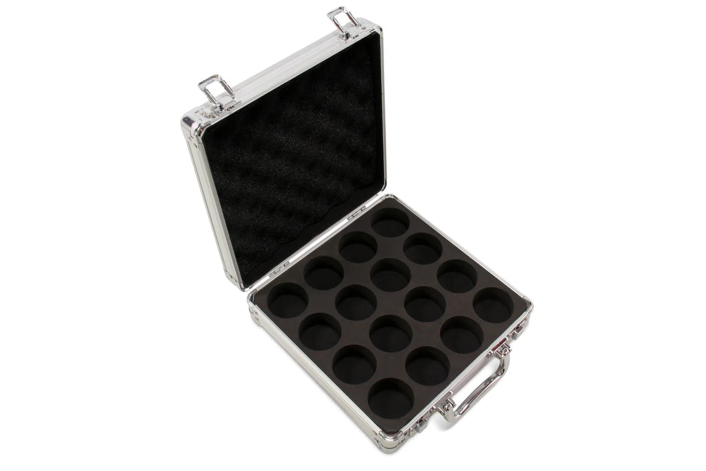 Baize Master Silver English Pool Ball Flight Carry Case - 16 Pool Balls (2 Inch)