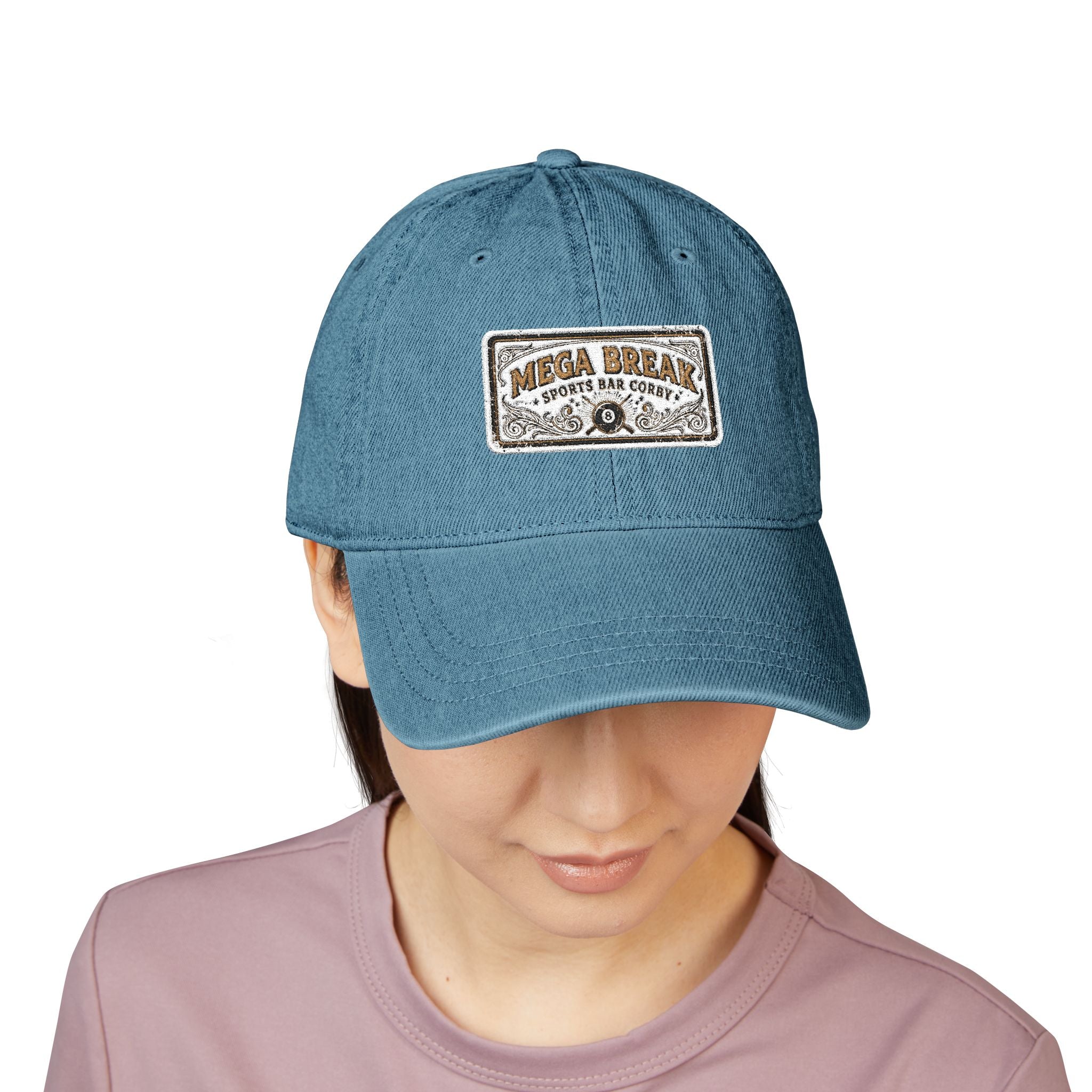 Vintage Patch Denim Hat — 'Mucho Break' Embroidered Baseball Cap