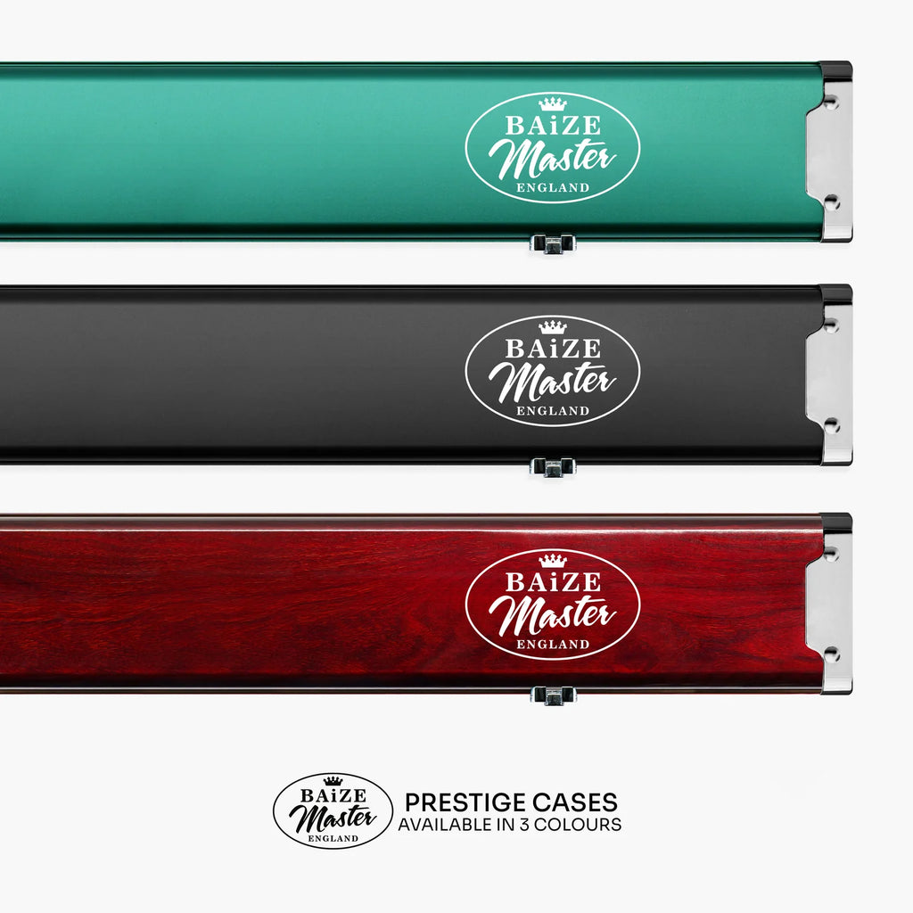 Baize Master Prestige 1 Piece 3 Slot Luxury Metal Cue Case - Holds 2 x 1 Piece Cues