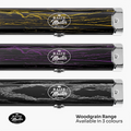 Baize Master Woodgrain Pro Aluminium One Piece Cue Case Metal Ends - Holds 2 Cues