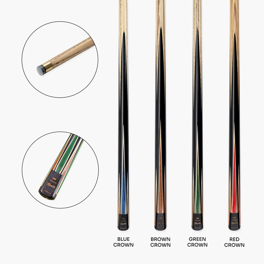 Baize Master CROWN Series PRO-FINISH 1pc 57 Inch Pool Cue - 8.5mm Luxury Tip