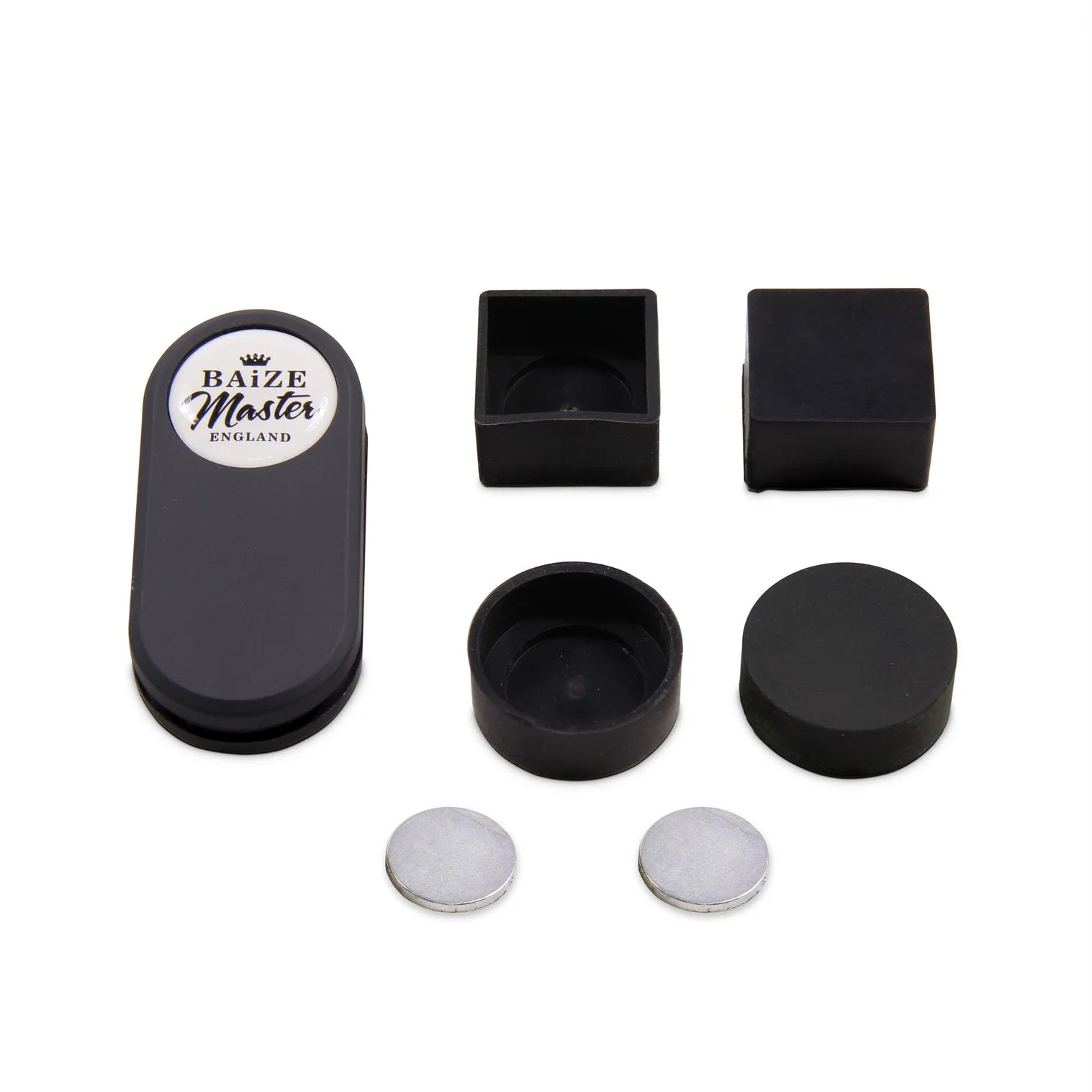 Baize Master T-MAG Double Magnetic Square Rubber & Round Rubber Taom Snooker Pool Chalk Holder with Pocket Clip Action - includes Protective Chalk Covers