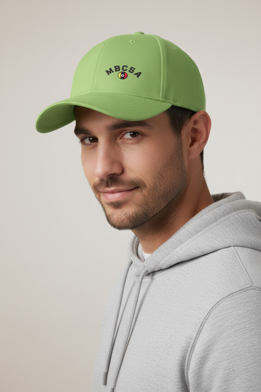 MBCSA Lime Green Cap - Modelled